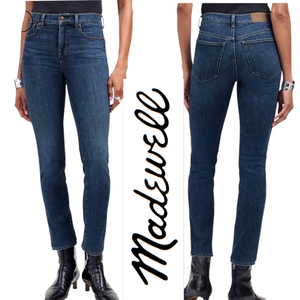 Madewell Mid Rise Stovepipe Jeans Dark Wash EUC Size 29 (Fits 8-10)
